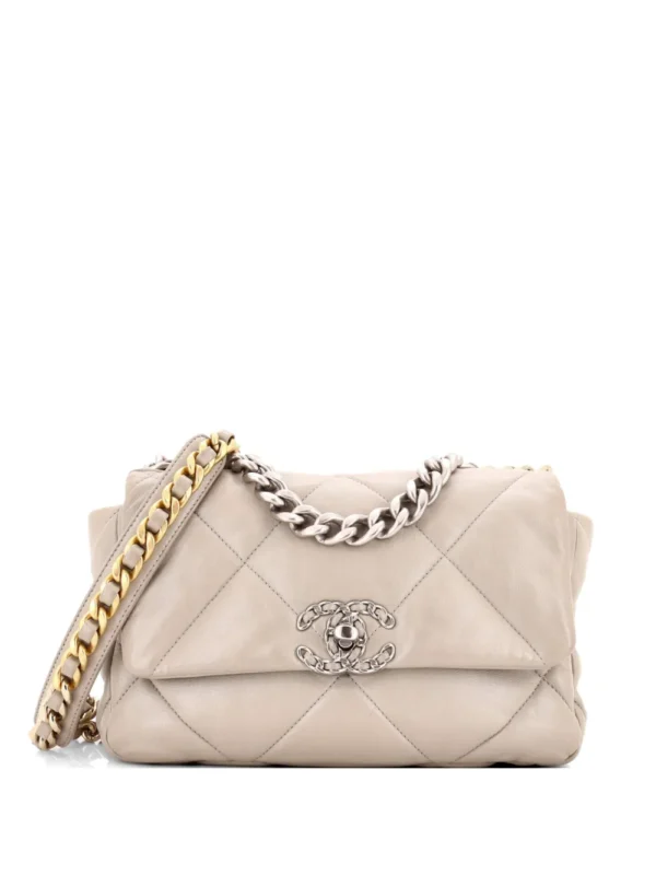 Chanel 19 Bag Maxi — Beige