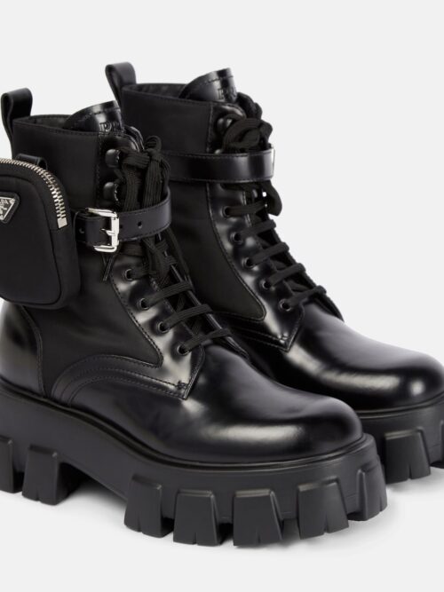 Prada Monolith Brushed Leather Boot