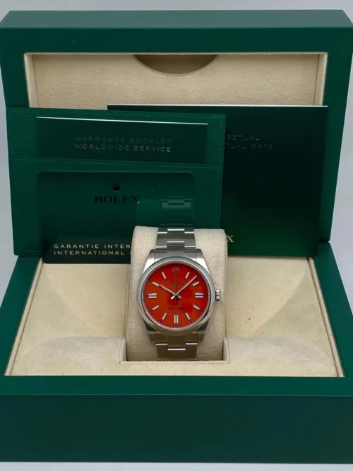 Rolex Oyster Perpetual 41 — Coral Red Dial