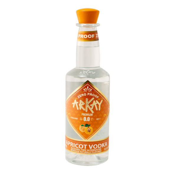 ApricotVodkafotoNew_800x800.png ArKay Apricot Vodka Zero Proof Spirits 33.3 FL OZ / 1 Liter