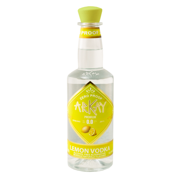 Arkay Lemon Vodka Zero Proof Spirits 33.3 FL OZ / 1 Liter